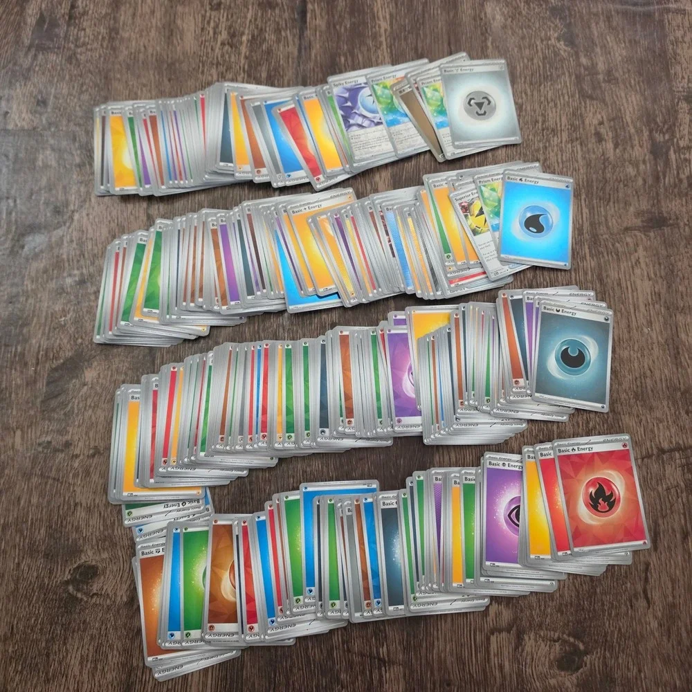 450+ POKEMON Basic & Holo Energy Cards Bulk Lot TCG 32oz Authentic